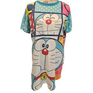 Doraemon Sleepwear Womens T-Shirt Dress Cartoon Design Cool Planet Thailand Sz F